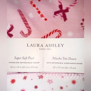 LAURA ASHLEY Pink Holiday Christmas Throw (50x70)